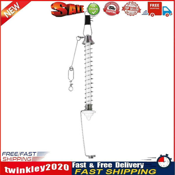 Fishing Hooks Automatic Spring Catch Ejection Jig Head Lure Tackle (White) Newly