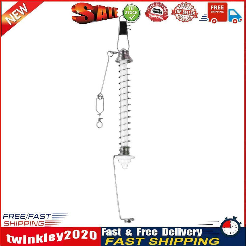 Fishing Hooks Automatic Spring Catch Ejection Jig Head Lure Tackle (White) Newly