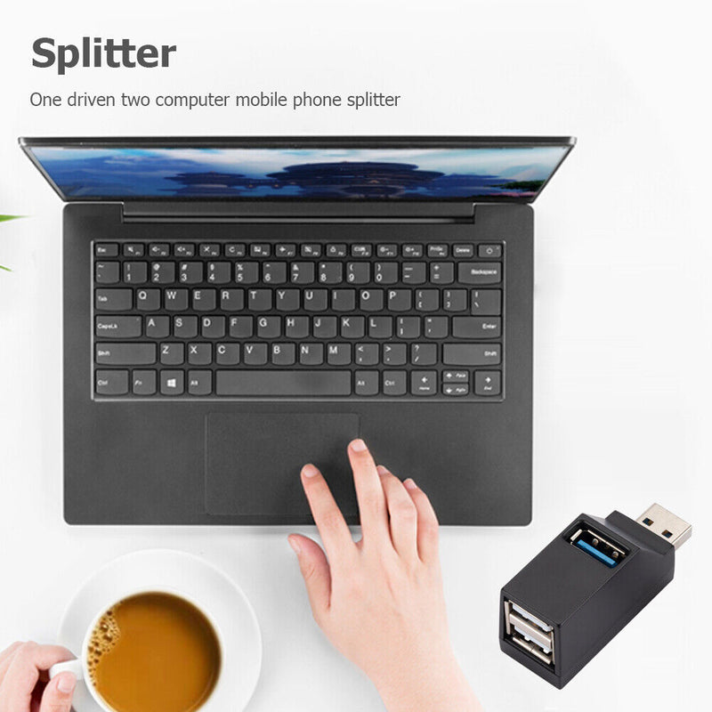 Mini USB 3.0 Hub Adapter Extender High Speed U Disk Reader Splitter 3 Ports