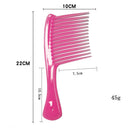 Large Wide Tooth Comb Handle Detangling Reduce Hair Loss Brush Tool (Pink) Newly