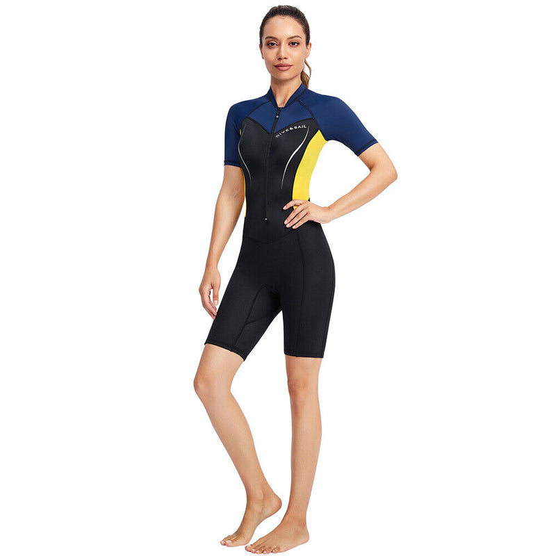 DIVE SAIL Neoprene Scuba Snorkel Swimming Women Body Wetsuits (Yellow L) Newly