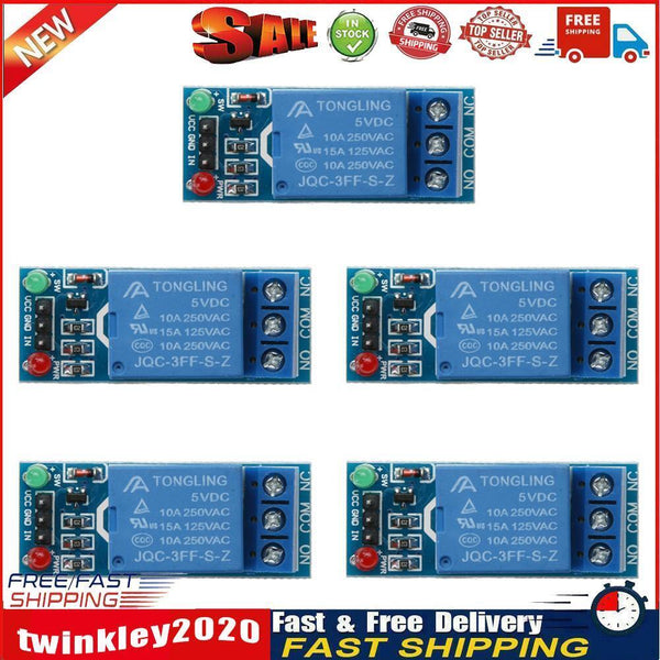 5pcs 1 Channel DC 5V Relay Switch Module for Arduino Raspberry Pi ARM AVR Newly