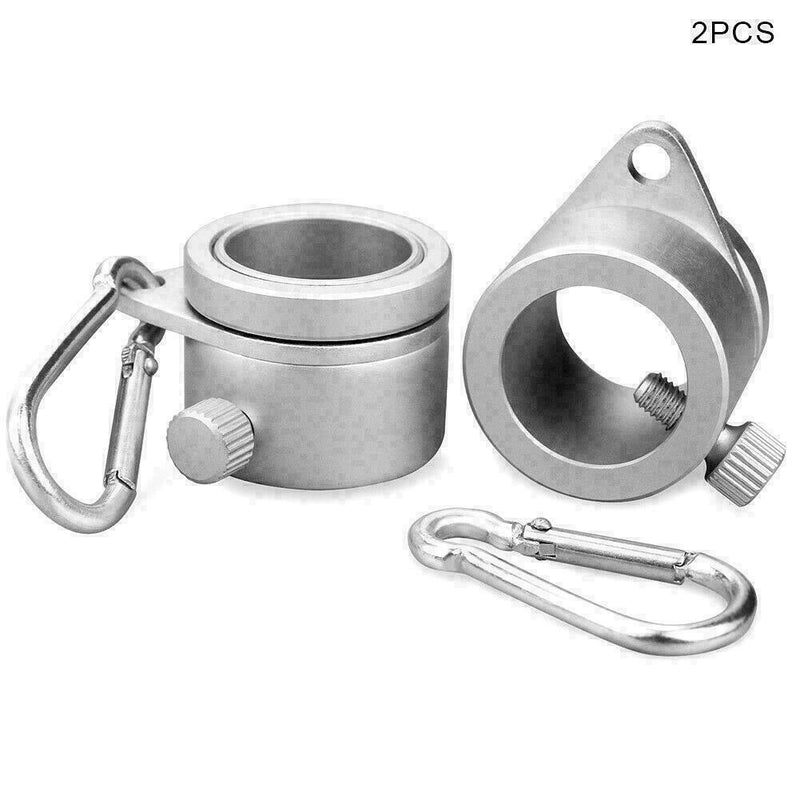 2* Alloy Metal Flag Pole Flagpole Rotating Rings Clip B4E2 Grommet Anti I7J Y8L9