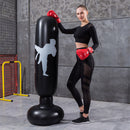 1.6m Inflatable Boxing Bag Training Tumbler Sandbag Stand Pillar (Black 1) Newly