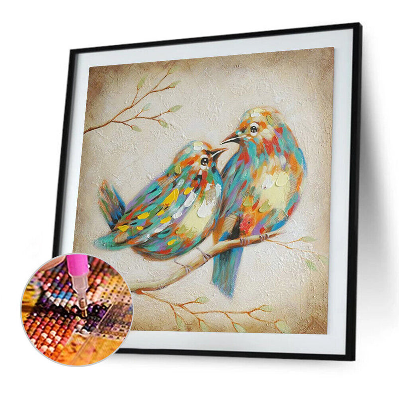 5D DIY Full Drill Diamond Painting 2 Birds Cross Stitch Embroidery Ornament