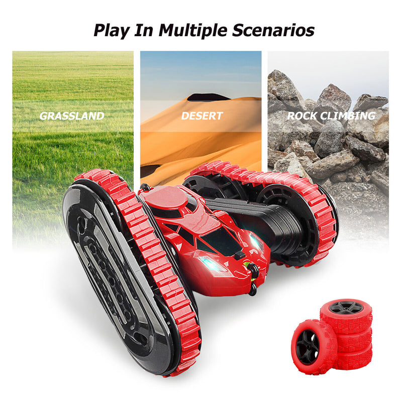 #A 2 in 1 RC Stunt Cars 2 Sided 360 Degrees Tumbling Rotating 4WD 2.4GHz Vehicle