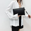 Fashion Rivet Evening Clutch Bag Leather Women Envelope Handbag (Black)