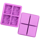 4-Cavity Wave Flower Shape Soap Mold Chocolate Cake Mould Pastry DIY Baking Tray