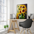 Painting By Numbers Kit DIY Sun Flowers Hand Painted Canvas Oil Art Picture
