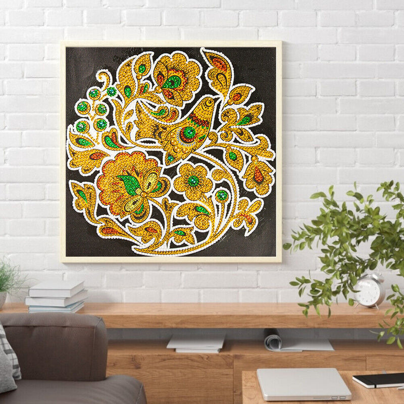 Part Specical Shaped Drill Diamond Painting Bird and Flower Wall Art Mosaic Kit
