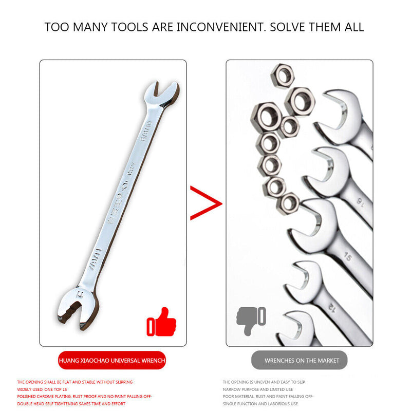 CR-V Double Head Open End Wrench Repair Hand Tools Ratchet Spanner (T1)