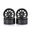 4pcs Metal Alloy 1.9 Beadlock Wheel Rims for Axial RC Crawler Car (Black) Newly