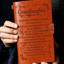 A6 To My Granddaughter Engraved Leather Journal Notebook Travel Diary Gift hot.