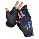 3-Finger Cut Unisex Arrow Fishing Gloves Non-Slip Angling Gloves (Blue) Newly