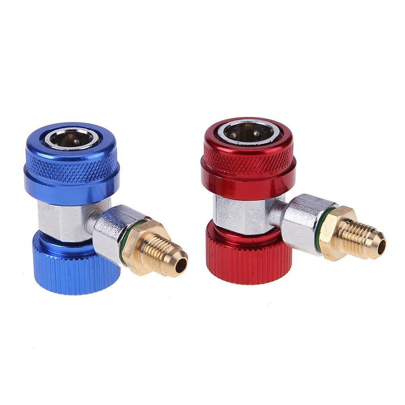 2pcs R134a Quick Connector Adjustable Car Air-Conditioning Low/High Adapter