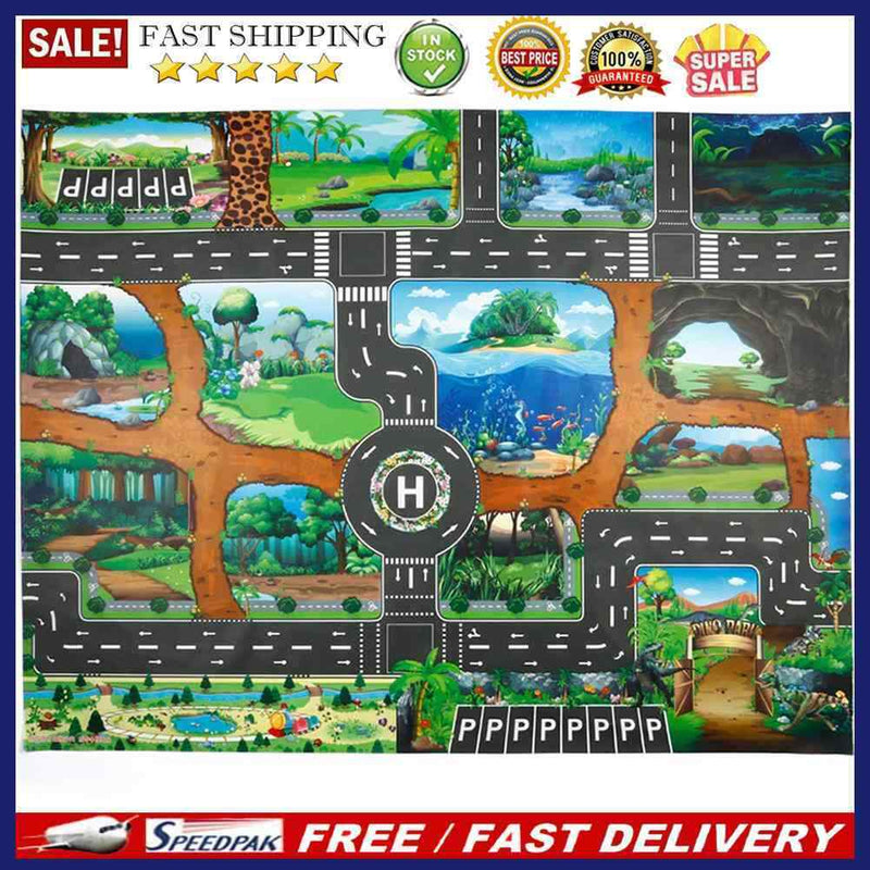 Kids Baby Play Mat Pad Dinosaur Traffic Kids Chidren Climbing Game Floor Ca