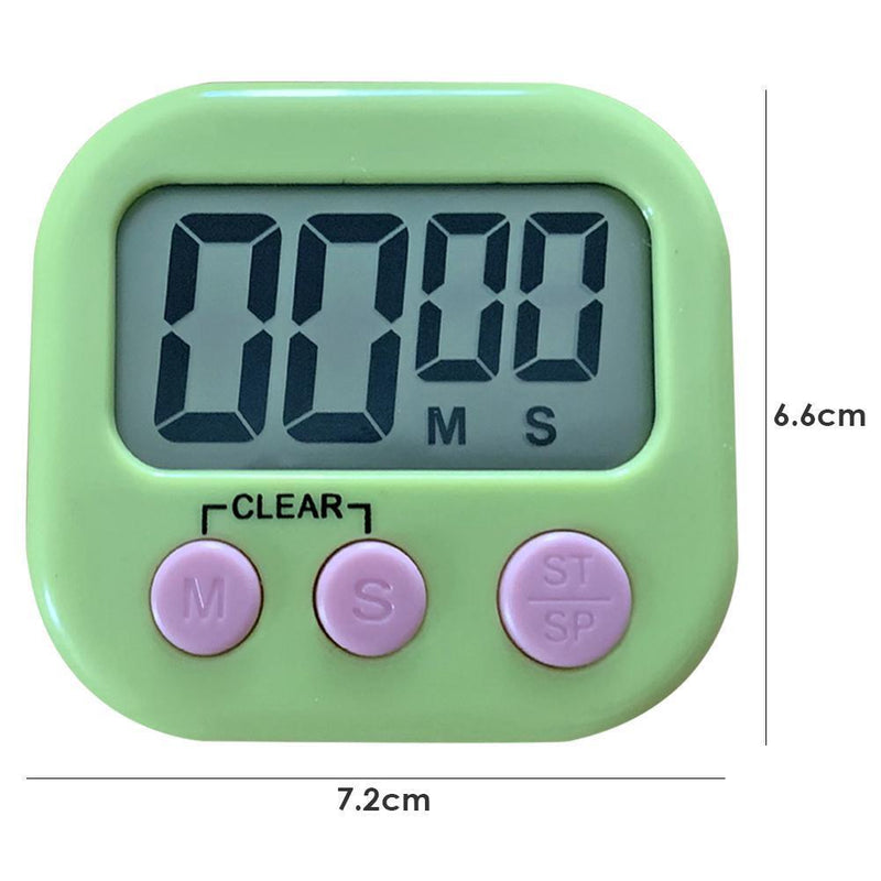 5pcs LCD Digital Timer Magnetic Kitchen Countdown Alarm Clock (Green)