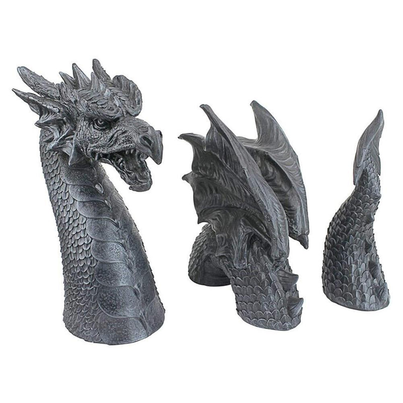Gothic Dragon Statues Fantasy Animal Dragon Figures Garden Decor (2pcs)