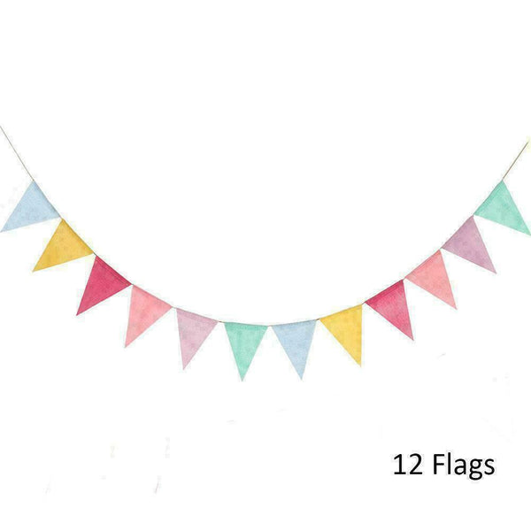 12x Flags Colorful Reusable Bunting Wedding Birthday 2021 HOT Party Outdoor N5S2