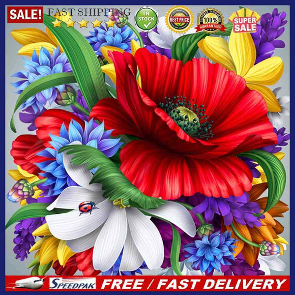 5D DIY Round Drill Diamond Painting Flower Cross Stitch Embroidery Mosaic