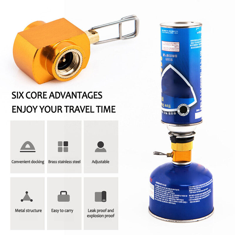 Picnic Outdoor Camping Gas Refill Adapter Butane Gas Tank Converter Connector