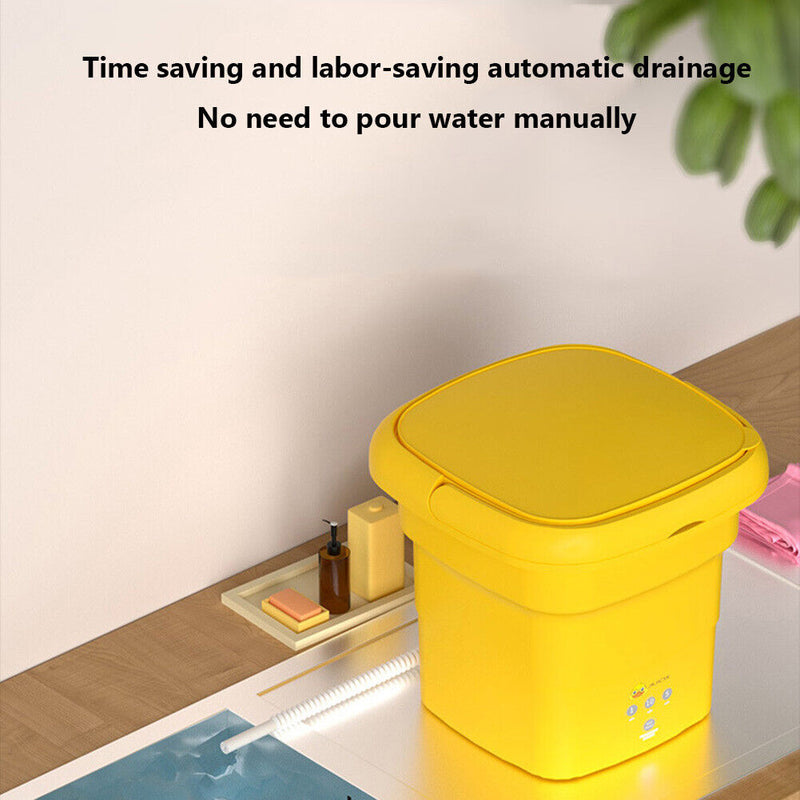 #A Small Yellow Duck Automatic Washing Machine Portable for Intimate Clothes Soc