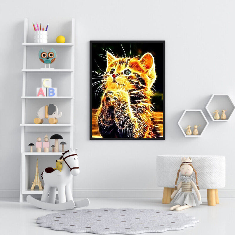 Cute Cat Oil Paint by Numbers Hand Painted Frameless Picture Home Ornament Ki