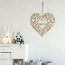 Creative Love Heart Hollow Wood Plaque Pendant Mothers Day Hanging Ornament Craf