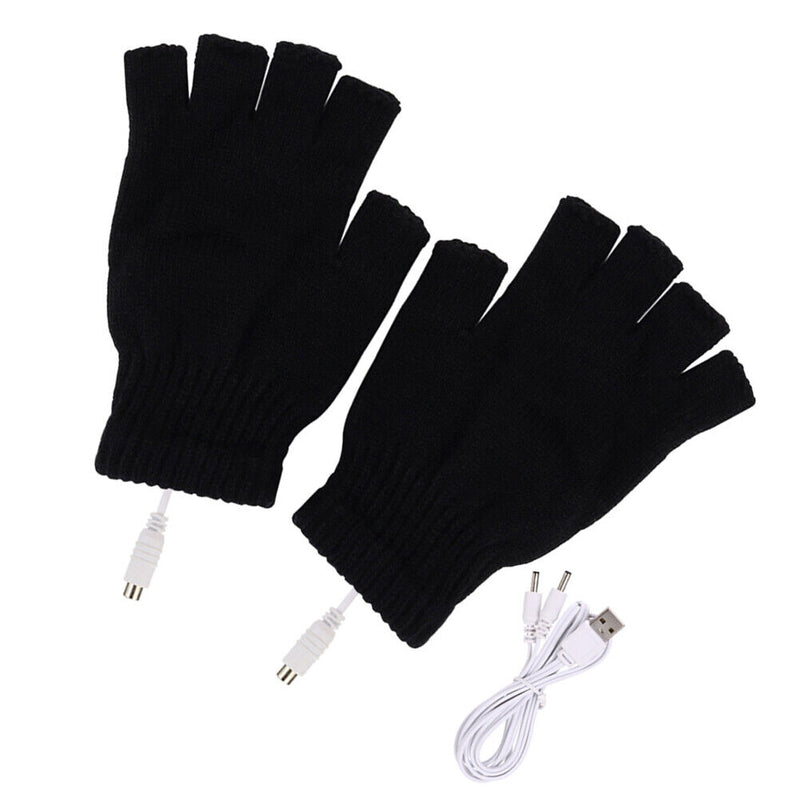 #A Women Men Electric Heating Gloves Rechargable Knitted Mittensm for Sports Ski