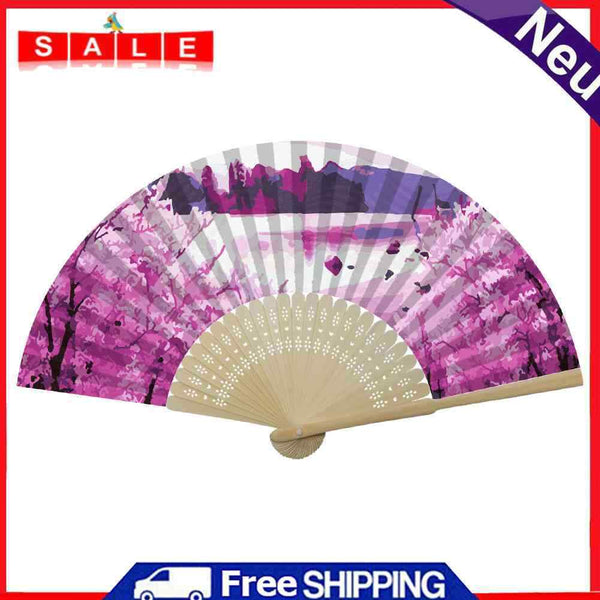 Cherry Blossom Forest Oil Paint Folding Fan By Numbers DIY Home Decoration Gifts