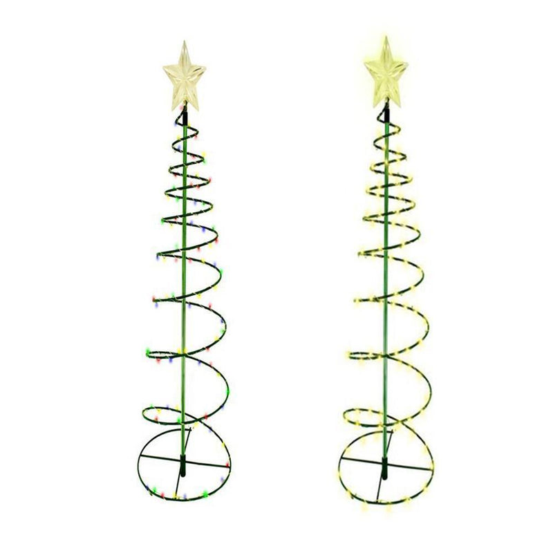 Solar Powered LED Christmas Tree Lawn Light Outdoor Garden Lamp (2pcs)