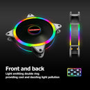 COOLMOON 12cm Cooling Fan DC 12V Large 4 Pin Rainbow PC Case Heatsink Radiator
