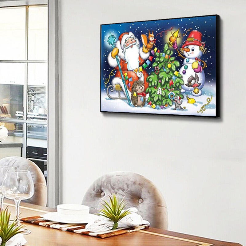 Santa Oil Paint By Numbers Drawing DIY Coloring Picture Hand Painted Wall Arts