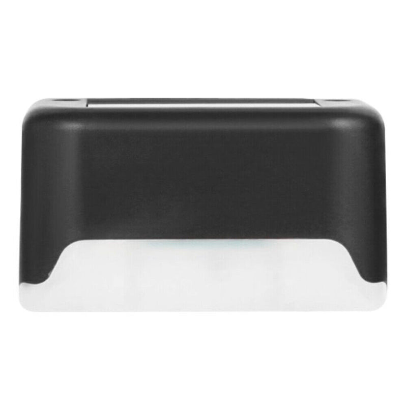 4x Solar Deck Step Wall Lights Stairs Fence Decor Lamps (Black/Warm Light) Newly