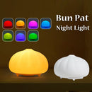 Lamp Rechargable Touch Sensor Bun Pat Shape LED Color-changing Night Light