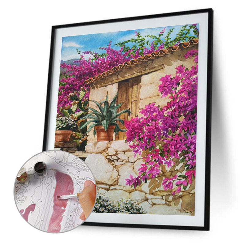 #A Yard Corner Oil Paint By Numbers Kit DIY Drawing Picture for Adults Home De