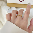 Birthday Party Sweet Women Girl Wedding Heart Ring Geometric Finger Ring Hollow