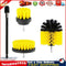 Drill Brush Attachment Set 2 3.5 4 inch Brushes + Extension Rod Kit Yellow Newly
