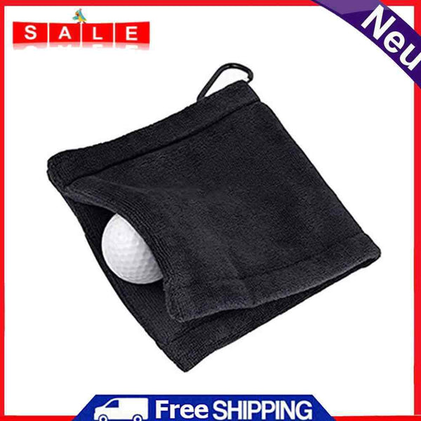 Microfiber Golf Ball Cleaning Towel Golf Club Wiping Cloth Cleaner (Black)