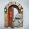 Dinosaur Climbing Windows Sculpture Garden Dragon Opening Door Statue (B) Newly