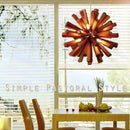 Pendant Hanging Lamp Dandelion Design Pastoral Style Simple Chandelier Wooden
