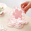 Office Cup Mats Bowl Pad Non-slip Coasters Cherry Blossom Heat Insulation Mat