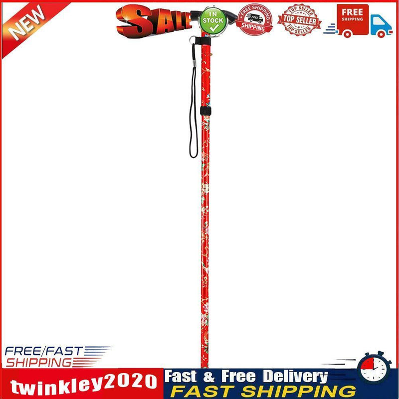 Folding Walking Stick Telescopic Outdoor Canes Hiking Trekking Poles (Red) Newly