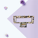 Girls Leopard Pattern Hairgrip Hollowed Geometric Shaped Hair Claw Hairdressing
