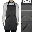 Universal Unisex  Stripe Bib Apron with  Pockets Chef Cook Tool Coffee B