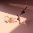 Suncatcher Crystal Metal Butterfly Candlestick Pendant Prism Hanging Lamp Decor