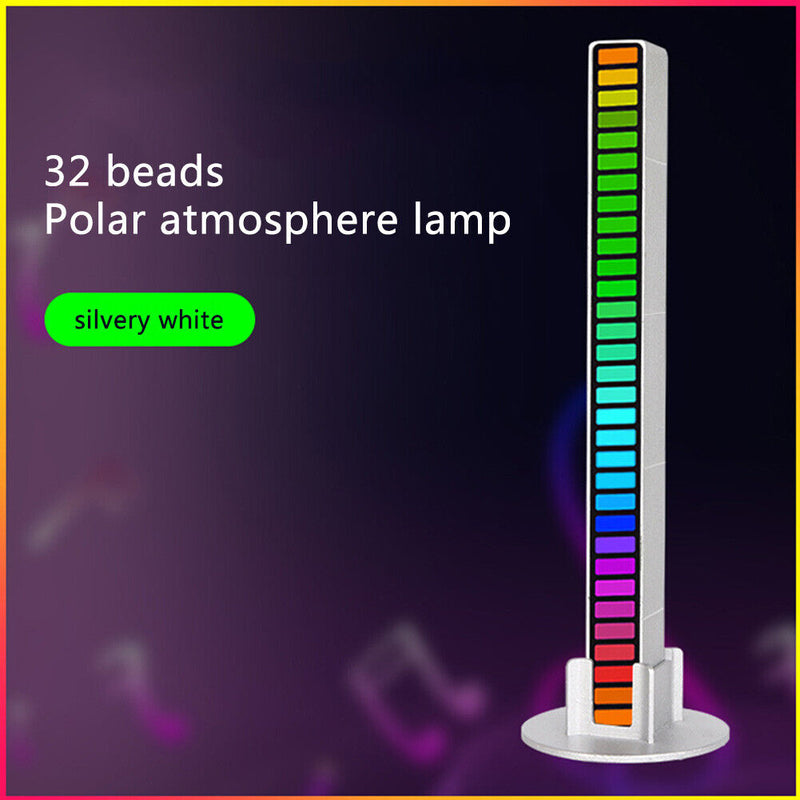 Pickup Rhythm Lights RGB Voice Control Music Light Stick Car Decor (White)