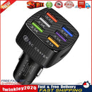 15A 6 Ports USB Car Charger QC3.0 Fast Charging Cell Phone Adapter (Black) Newly