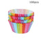 100x Colorful Rainbow Paper Cake Cupcake Liners Baking newm Part Case N5M5