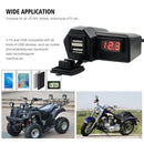Motorcycle 3.4A Dual USB Charger Handleable Mirror Power Adapter with Voltmeter